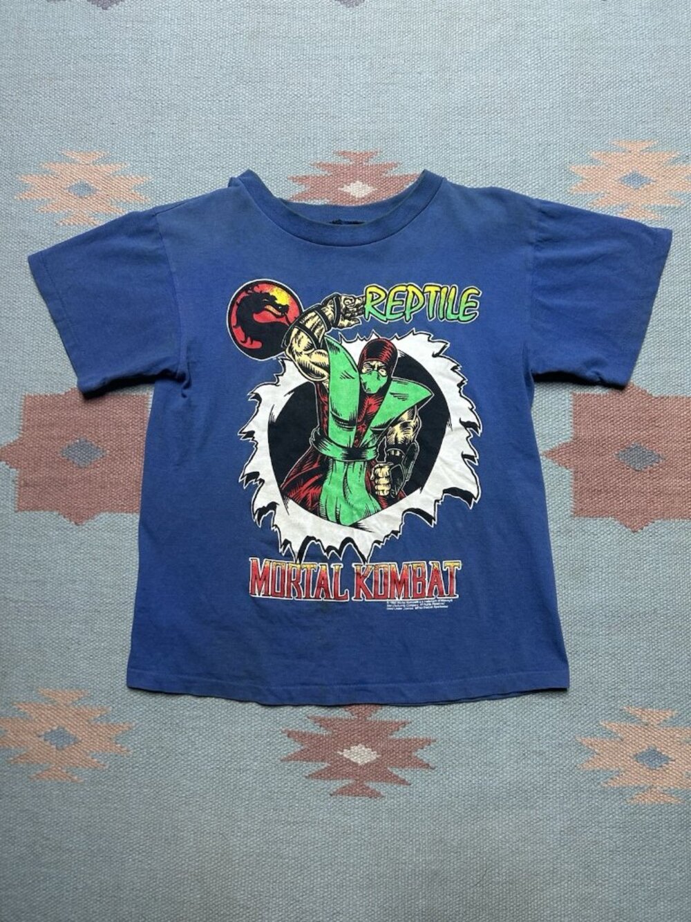 Vintage 90s graphic t shirt mortal kombat reptile promo RARE youth kids M/L?